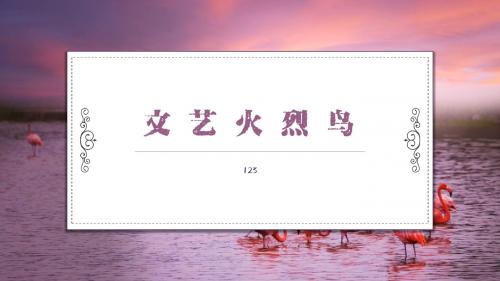 视觉系唯美文艺火烈鸟通用PPT汇报总结