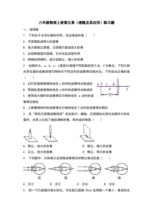 新人教版八年级物理上册第五章练习题