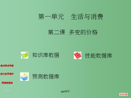 高三政治一轮复习 1.2多变的价格 新人教版必修1