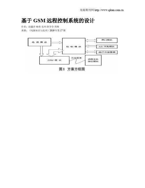 基于GSM远程控制系统的设计
