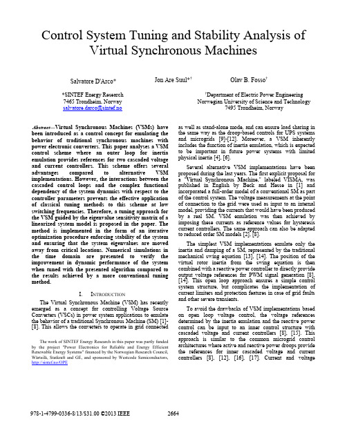 Investigation of the Virtual Synchronous Machine in the Island Mode