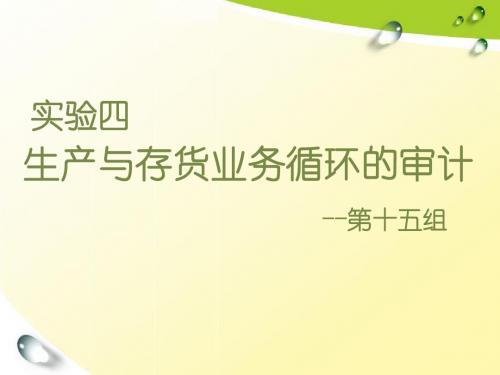 生产与业务循环的审计审计报告