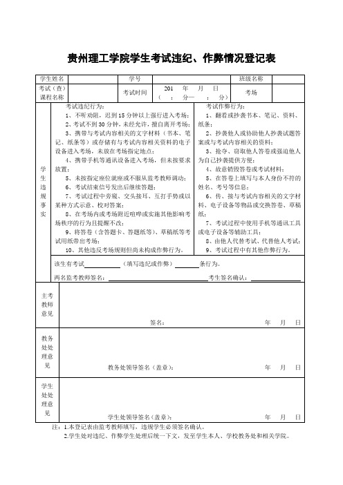 学生考试违纪作弊情况登记表 (1)