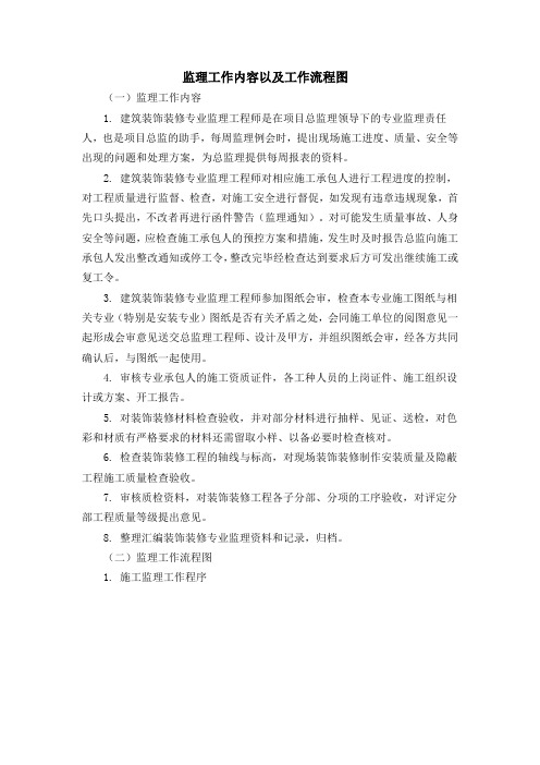 监理工作内容以及工作流程图