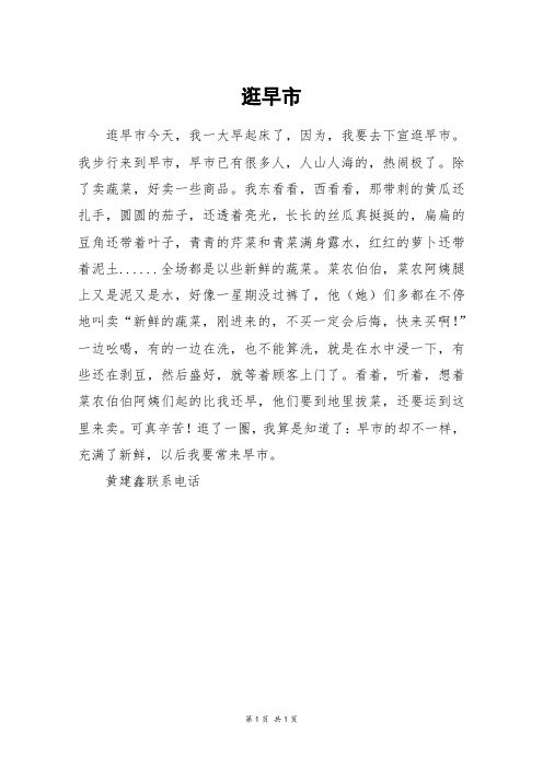 逛早市_五年级作文