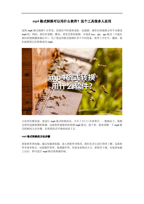 mp4格式转换可以用什么软件？这个工具很多人在用