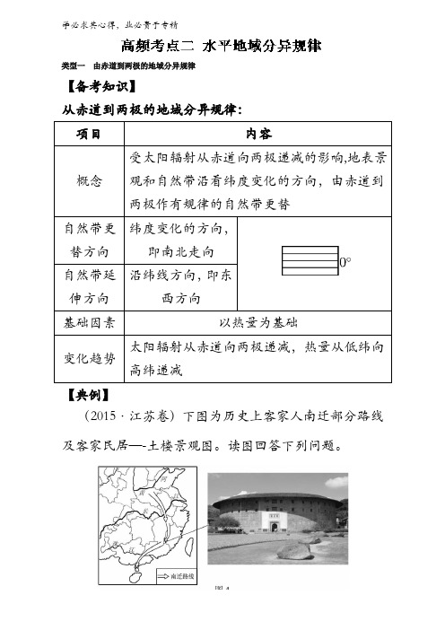 4.3 二 水平地域分异规律-2017年高考地理热点+题型全突破含解析