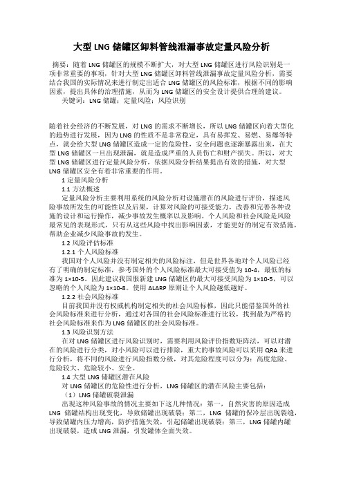 大型LNG储罐区卸料管线泄漏事故定量风险分析