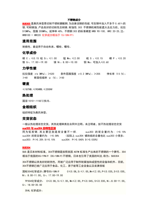 不锈钢成分
