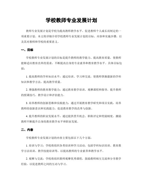 学校教师专业发展计划