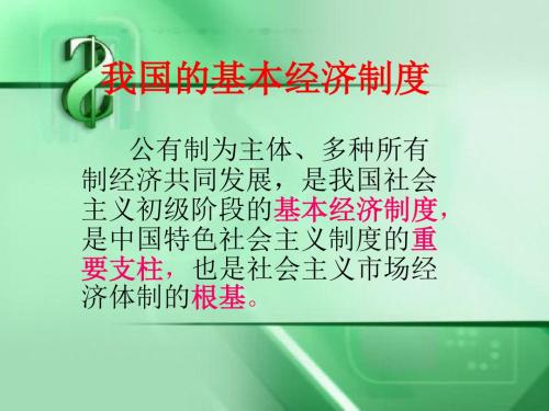 我国的基本经济制度