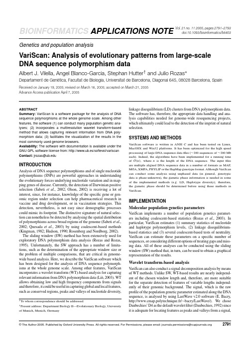VariScan Analysis of evolutionary patterns from large-scale