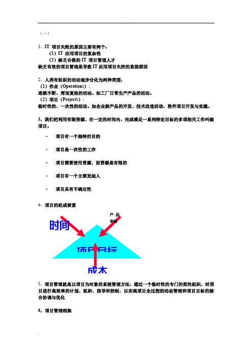 软件项目管理知识点总结