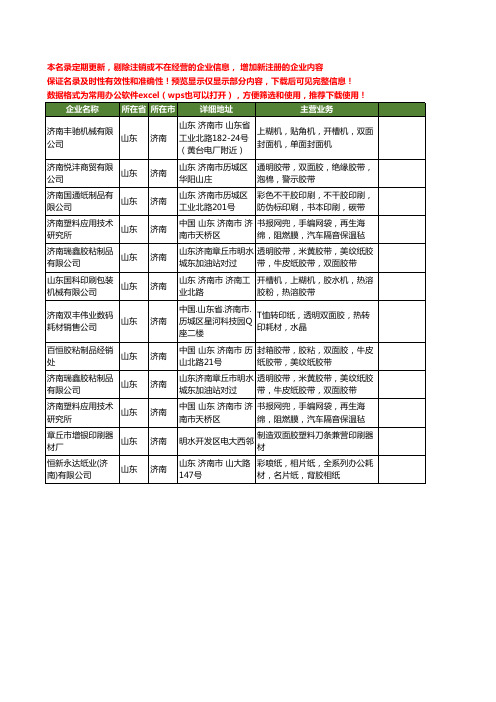 新版山东省济南双面胶工商企业公司商家名录名单联系方式大全12家