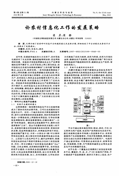 论农村信息化工作的发展策略