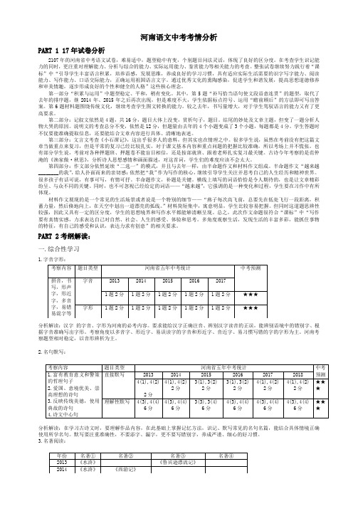 河南语文中考考情分析