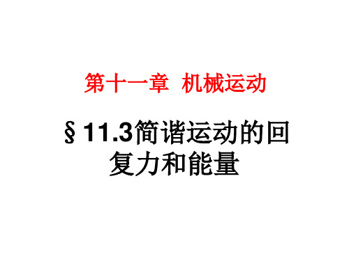 11.3简谐振动的回复力和能量
