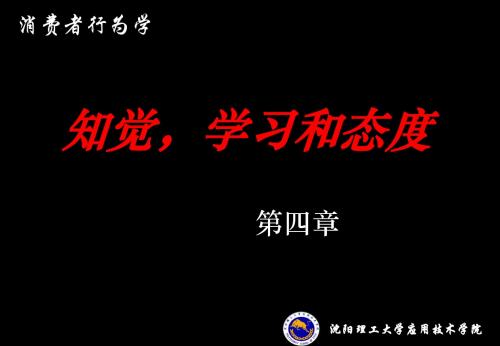 《消费者行为学——第四章 消费者的心理活动--知觉,学习和态度》