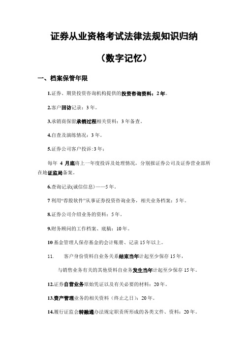 证券从业资格考试法律法规知识点归纳