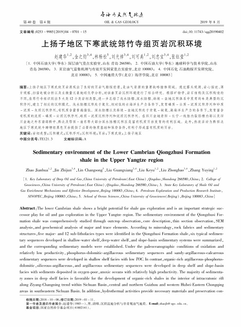 上扬子地区下寒武统筇竹寺组页岩沉积环境