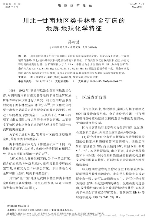 川北_甘南地区类卡林型金矿床的地质_地球化学特征_孙树浩