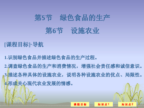 高中生物 第2章 生物科学与农业 2.5-2.6 绿色食品的生产 设施农业名师公开课省级获奖课件 新人教版选修2