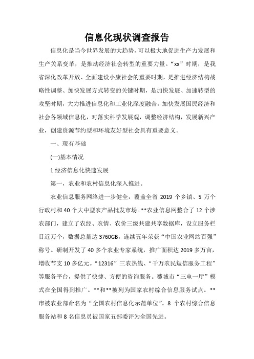  信息化现状调查报告