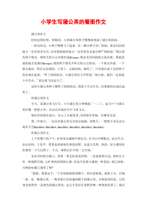 小学生写蒲公英的看图作文