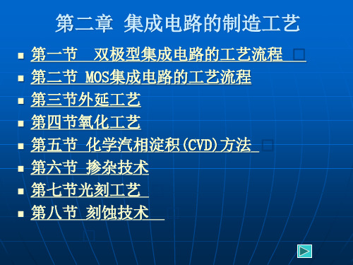 微电子技术应用基础第二章集成电路的制造工艺