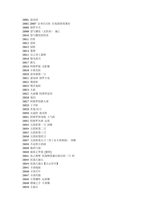 APC召唤代码和技能代码