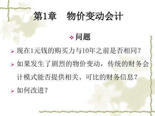 物价变动会计(PPT 52页)
