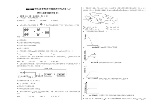 2020-2021学年山东省枣庄市峄城区底阁中学九年级(上)期末化学试卷含解析