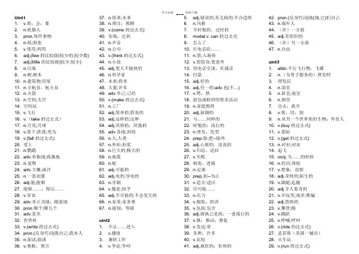 人教新目标英语八年级下单词表(默写版)