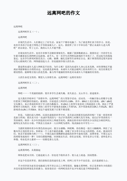 远离网吧的作文