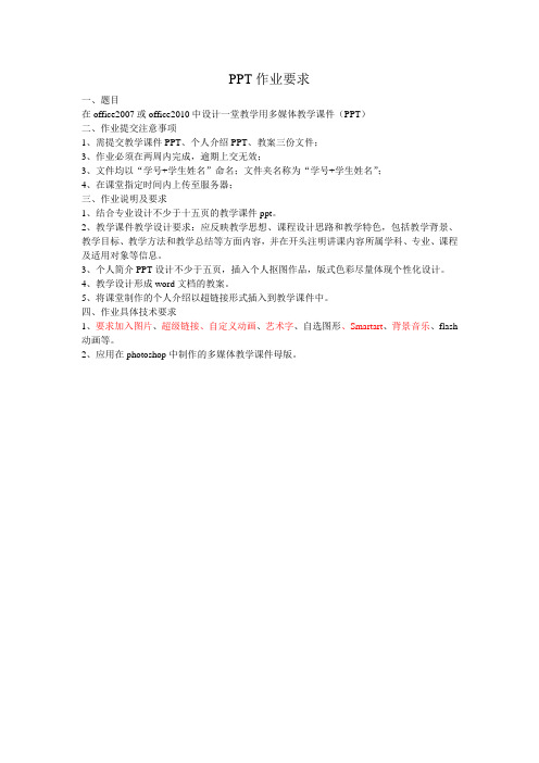 ppt作业要求
