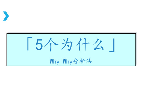 why-why 分析法