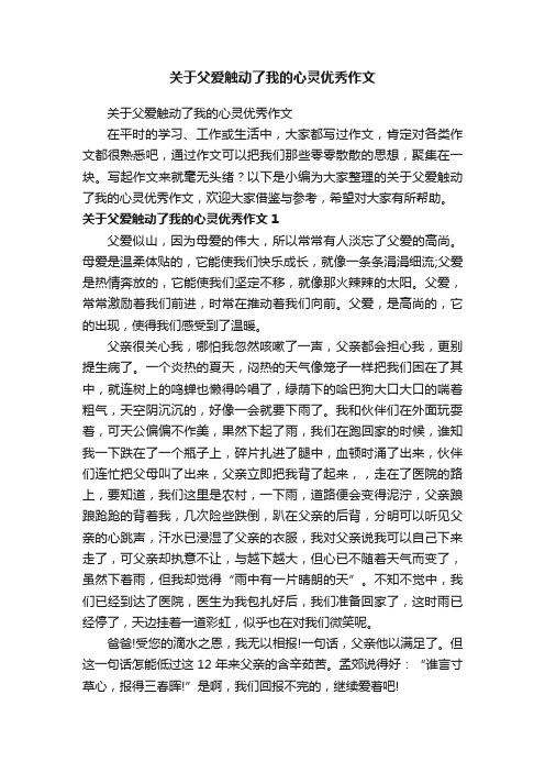 关于父爱触动了我的心灵优秀作文