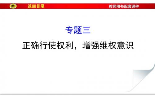九年级政治复习专题3正确行使权利,增强维权意识