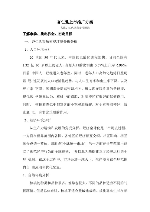 杏仁乳上市推广方案