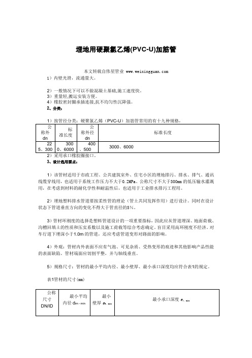 埋地用硬聚氯乙烯(PVC-U)加筋管