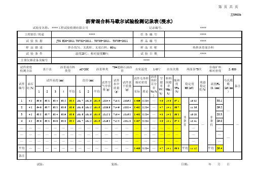沥青混合料论最大相对密度、毛体积相对密度马歇尔稳定度、流值、沥青用量、矿料级配空隙率、间隙率、饱和度