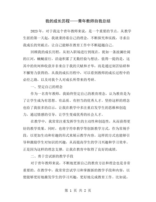 我的成长历程——青年教师自我总结