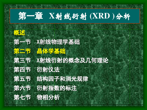 材料分析-第二,三章