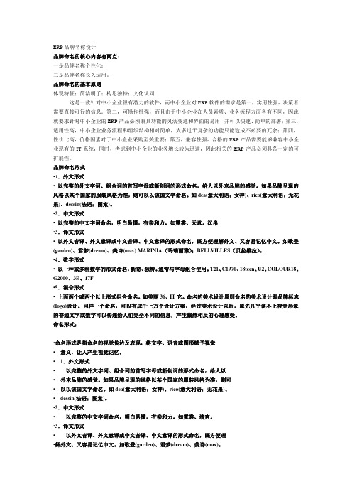 品牌命名必备