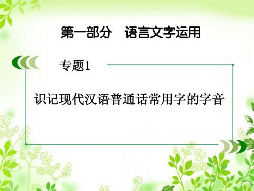 高考一轮总复习课件 专题1 识记现代汉语普通话常用字的字音