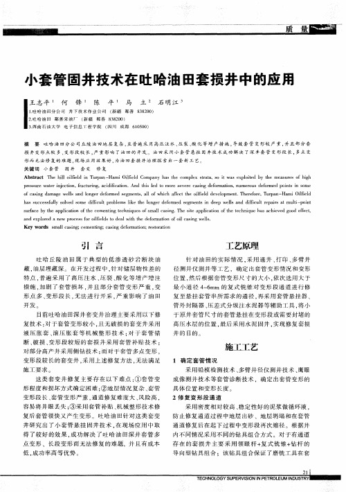 小套管固井技术在吐哈油田套损井中的应用