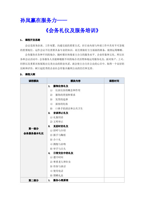 孙岚,会务礼仪及服务培训