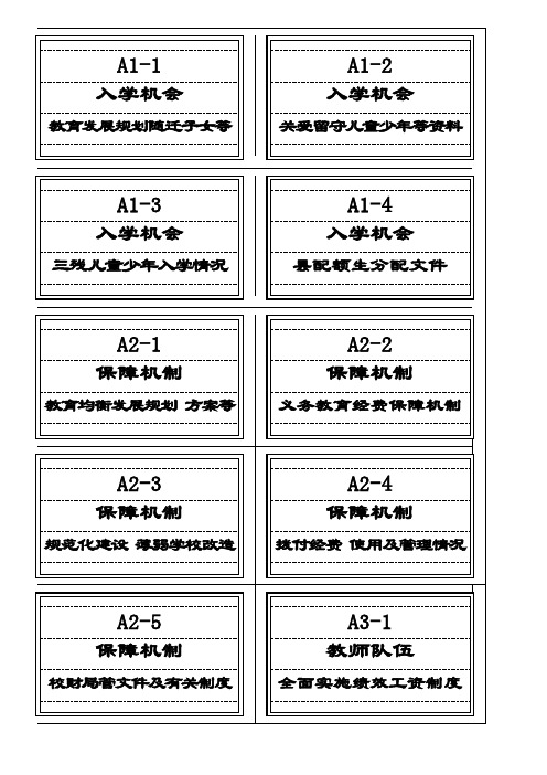 义务教育基本均衡发展资料目录正面标签