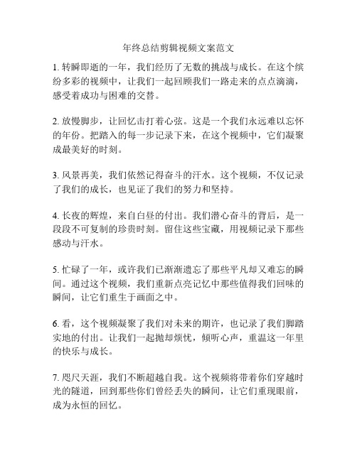 年终总结剪辑视频文案范文