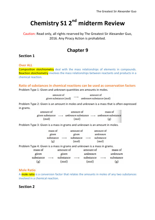 pre AP Chemistry chapter 9～12